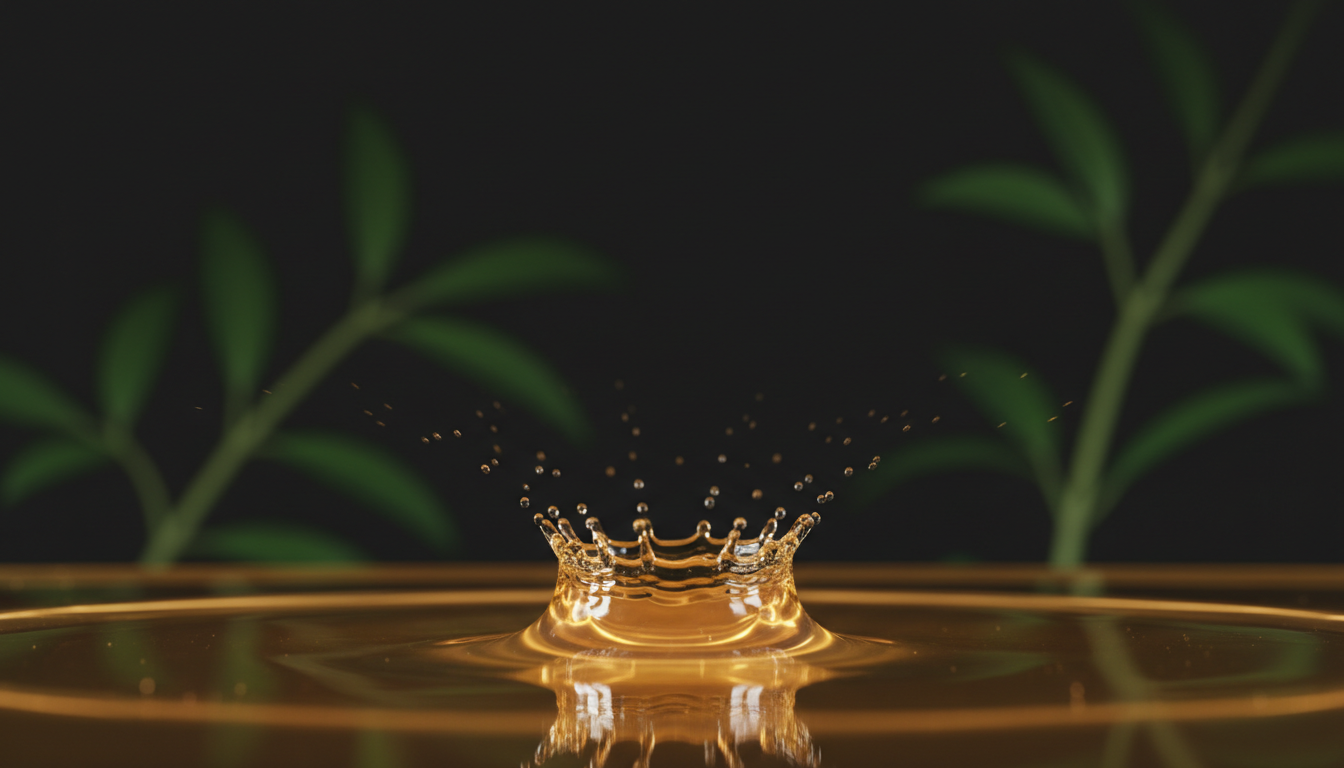 Pristine liquid droplet creating a crown splash
